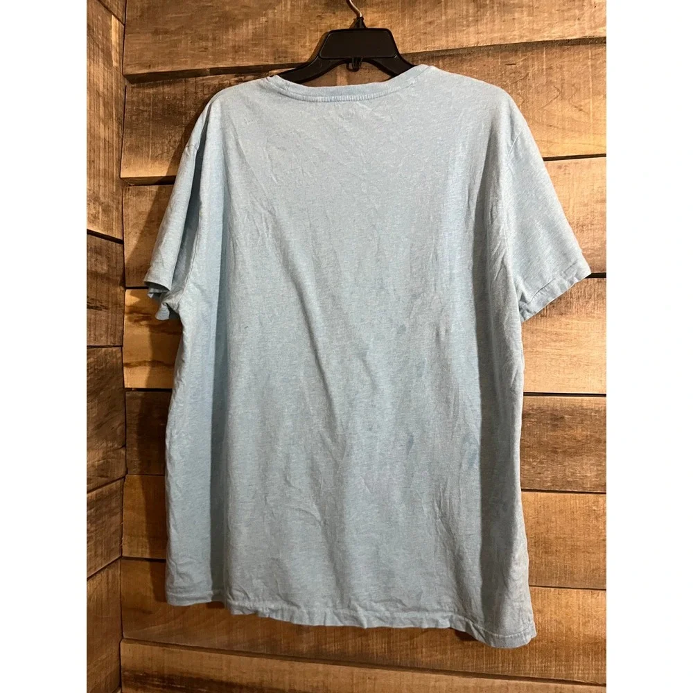 Polo Ralph Lauren Mens XL Custom Slim Fit T-Shirt Light Blue Heather Yellow Pony